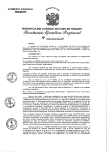 P~ESIDENCIA DEL GOBIERNO REGIONAL DE AREQUlPA