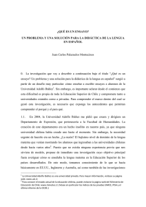 ¿QUÉ ES UN ENSAYO? UN PROBLEMA Y UNA SOLUCIÓN PARA