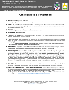 Condiciones de la Competencia - Federación Venezolana de Golf