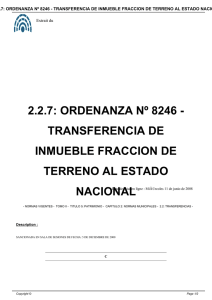 2.2.7: ORDENANZA Nº 8246 - TRANSFERENCIA DE INMUEBLE