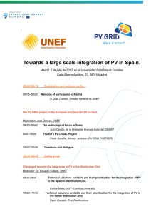 Towards a large scale integration of PV in Spain.