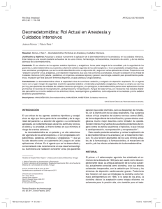Dexmedetomidina: Rol Actual en Anestesia y Cuidados
