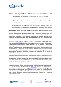 Santander supera la media nacional en contratación de servicios de