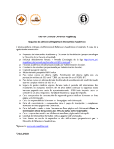 Otto-von-Guericke-Universität Magdeburg Requisitos de admisión al