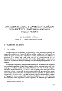Contexto histórico y contenido teológico de la Encíclica Centesimus