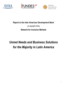 Unmet Needs and Business Solutions for the Majority in Latin America