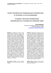 alterity and repetition. phenomenological interpretation of the