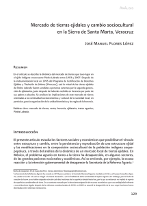 Mercado de tierras ejidales y cambio sociocultural en la Sierra de