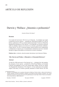 Darwin y Wallace: ¿binomio o polinomio?
