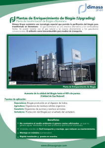 Planta de Enriquecimiento de Biogás Upgrading