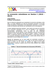 La economía colombiana en Santos I (2010 - 2014)