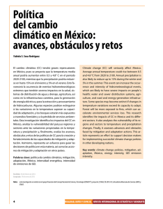 Política del cambio climático en México: avances