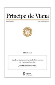 Catálogo de incunables de la Universidad de Navarra