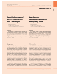 Las ciencias del deporte y el ECSS: enfoques y retos Sport