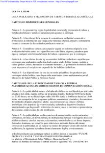 LEY No. 1.333/98 DE LA PUBLICIDAD Y PROMOCIÓN DE TABACO