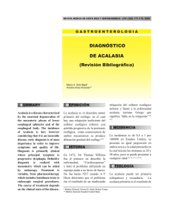 DIAGNóSTIcO DE AcALASIA