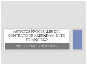 Aspectos procesales del contrato de arrendamiento financiero