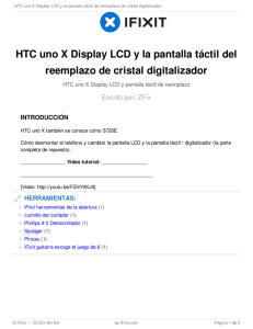 HTC uno X Display LCD y la pantalla táctil del reemplazo de