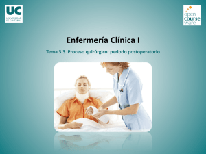 Tema 3.3 Proceso quirúrgico: periodo postoperatorio