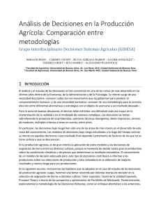 Análisis de Decisiones en la Producción Agrícola: Comparación