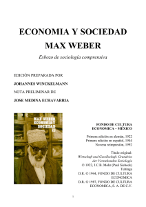 ECONOMIA Y SOCIEDAD MAX WEBER Esbozo de sociología