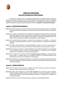 LIBRO DE SANCIONES para las Competiciones Municipales