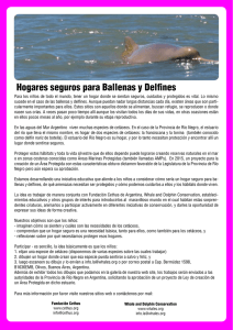 Hogares seguros para Ballenas y Delfines