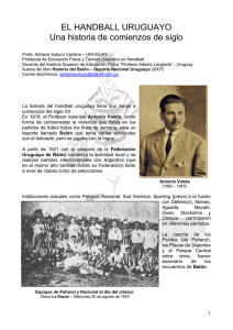 EL HANDBALL URUGUAYO Una historia de comienzos de siglo