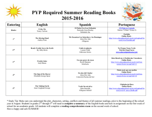 PYP Required Summer Reading Books 2015