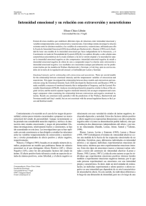 Intensidad emocional y su relación con extraversión y neuroticismo