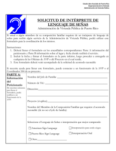 Formulario Peticion de Interprete de Lenguaje de Señas