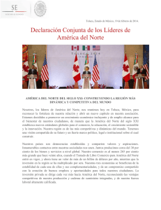 Declaración Conjunta de los Líderes de América del Norte
