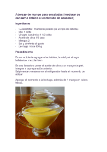 Aderezo de mango para ensaladas (moderar su consumo debido al