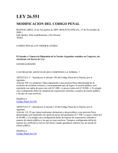 Modificación del Código Penal (Ley 26.551)