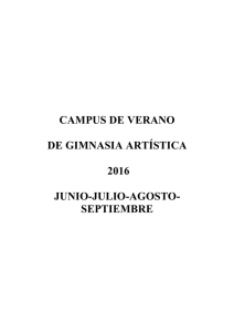 CAMPUS DE VERANO DE GIMNASIA ARTÍSTICA 2016 JUNIO