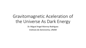 Gravitomagnetic Aceleration of the Universe As Dark