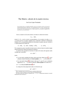 Afternotes 9- The Matrix: Cálculo de la matriz inversa