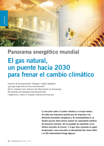 El gas natural, un puente hacia 2030 para frenar el cambio climático