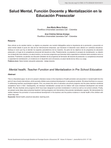 Salud Mental, Función Docente y Mentalización en la Educación