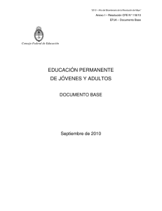 EDUCACIÓN PERMANENTE DE JÓVENES Y ADULTOS