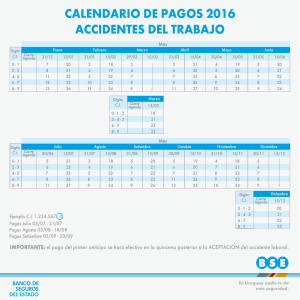 CALENDARIO PAGOS ADT año 2016