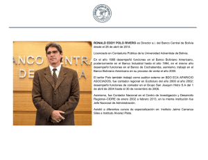 RONALD EDDY POLO RIVERO es Director a.i. del Banco Central
