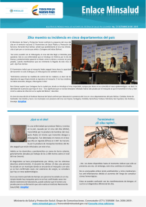 Zika muestra su incidencia en cinco departamentos del país