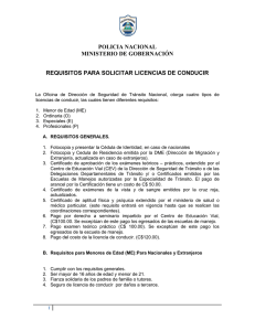 policia nacional ministerio de gobernación requisitos para solicitar