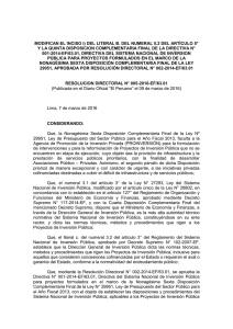 MODIFICAN EL INCISO i) DEL LITERAL B. DEL NUMERAL