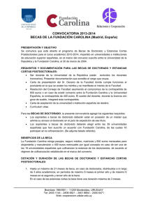 CONVOCATORIA 2013-2014 BECAS DE LA FUNDACIÓN CAROLINA