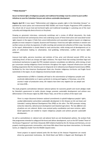 **PRESS RELEASE** Secure territorial rights of indigenous peoples