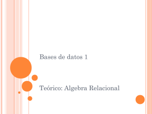 Bases de datos 1 Teórico: Algebra Relacional