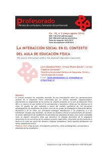 la interacción social en el contexto del aula de educación