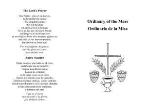 Ordinary of the Mass Ordinario de la Misa